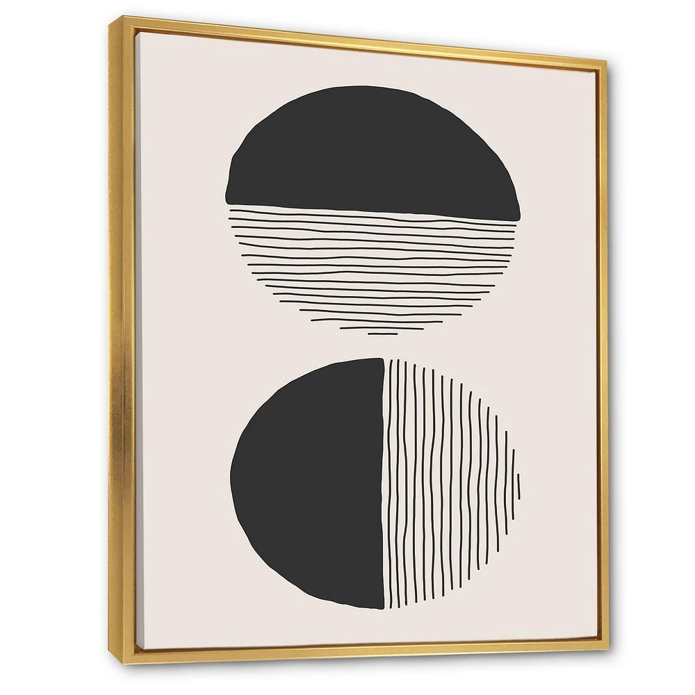 Designart Minimal Geometric Lines And Circle IV FLOAT FRAME WALL ART