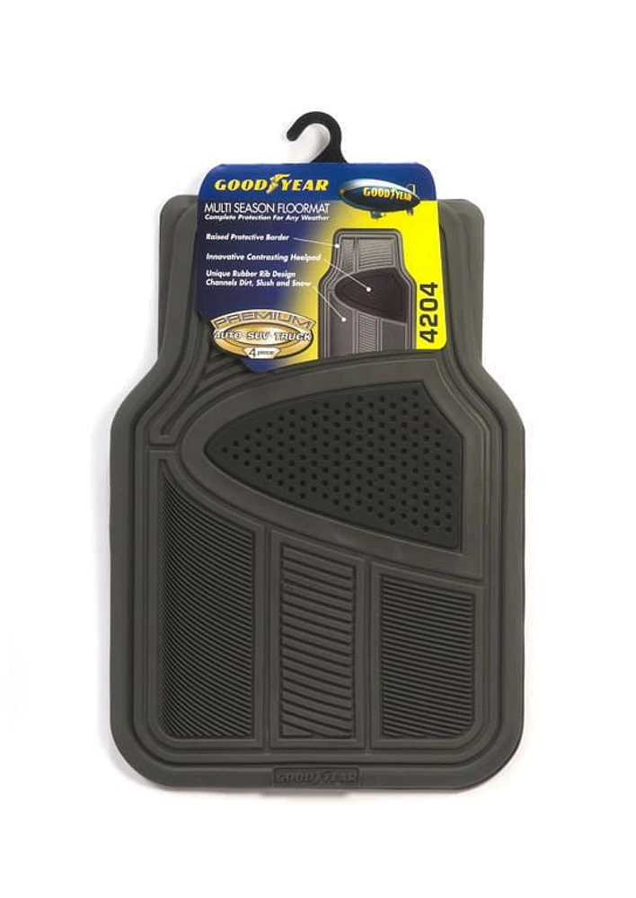 Ensemble de tapis en caoutchouc multi-saisons haut de gamme de Goodyear, noir Gris