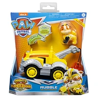 PAW Patrol, Mighty Pups Super PAWs Rubble’s Deluxe Vehicle with Lights and Sound