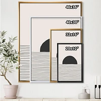 Designart Minimal Geometric Lines And Circle V FLOAT FRAME WALL ART