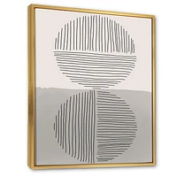 Designart Minimal Geometric Lines And Circle VI FLOAT FRAME WALL ART