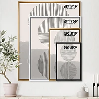 Designart Minimal Geometric Lines And Circle VI FLOAT FRAME WALL ART