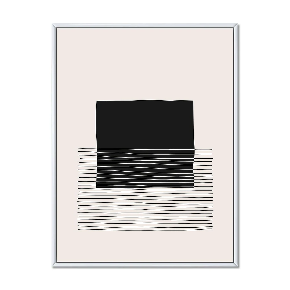 Designart Minimal Geometric Lines And Squares VIII FLOAT FRAME WALL ART