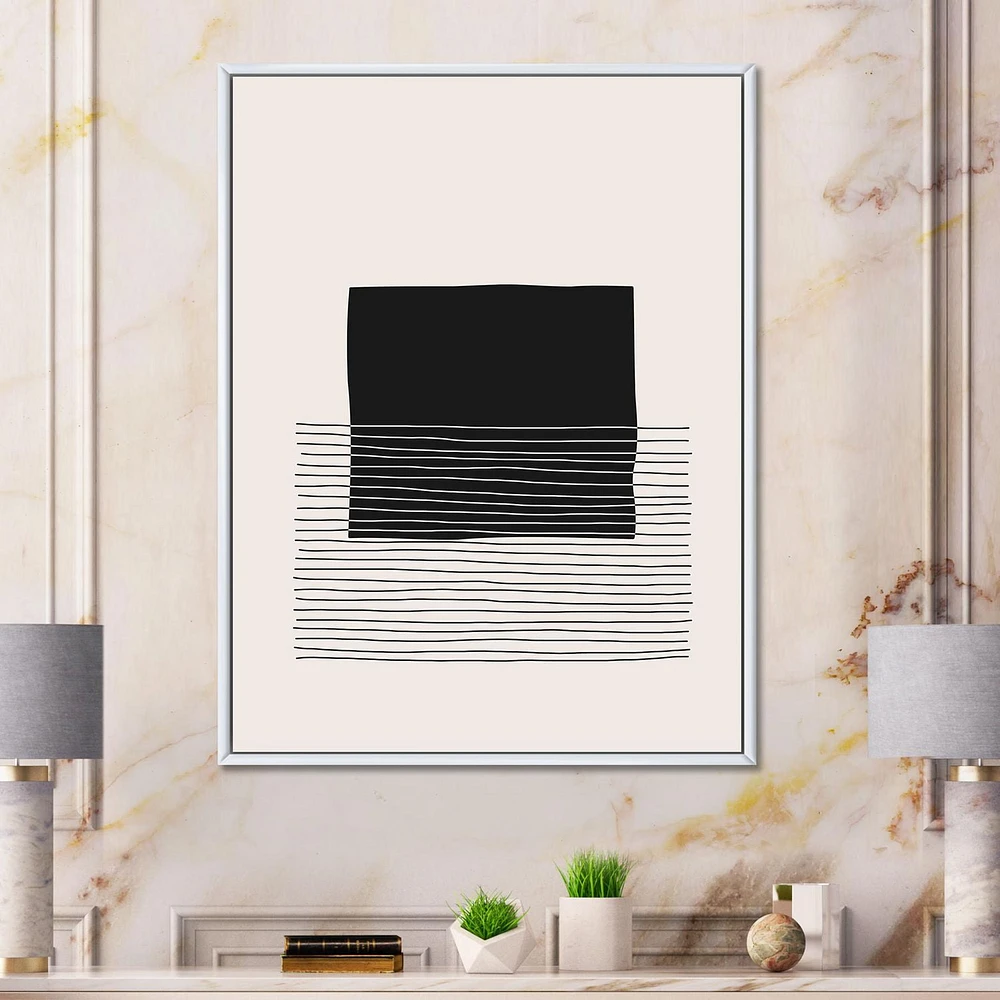 Designart Minimal Geometric Lines And Squares VIII FLOAT FRAME WALL ART