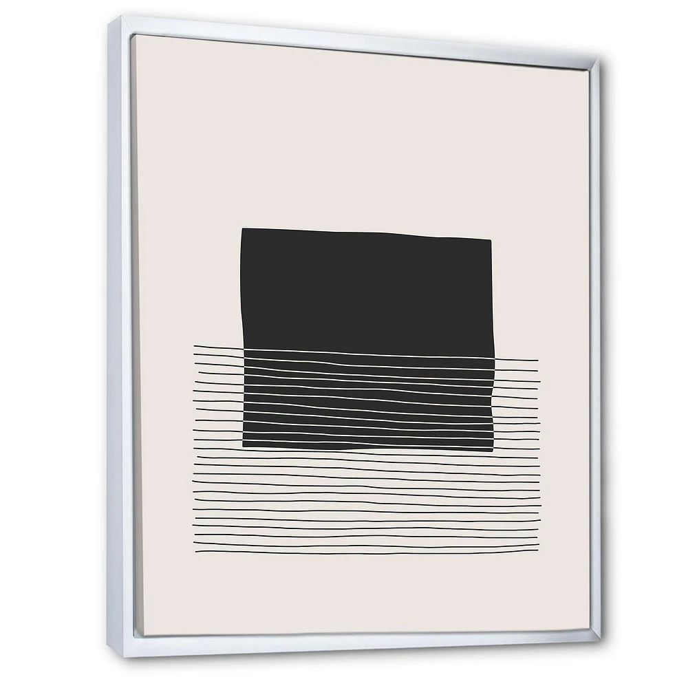 Designart Minimal Geometric Lines And Squares VIII FLOAT FRAME WALL ART