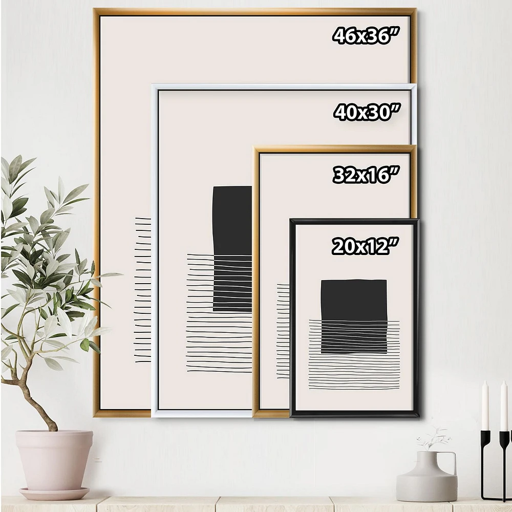 Designart Minimal Geometric Lines And Squares VIII FLOAT FRAME WALL ART