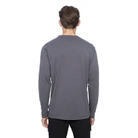 Dark Black Henley graphique à manches longues pour hommes