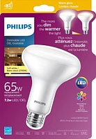 PHILIPS 7.2W 65W BR30 Soft White Warm Glow LED bulb (65W replacement)