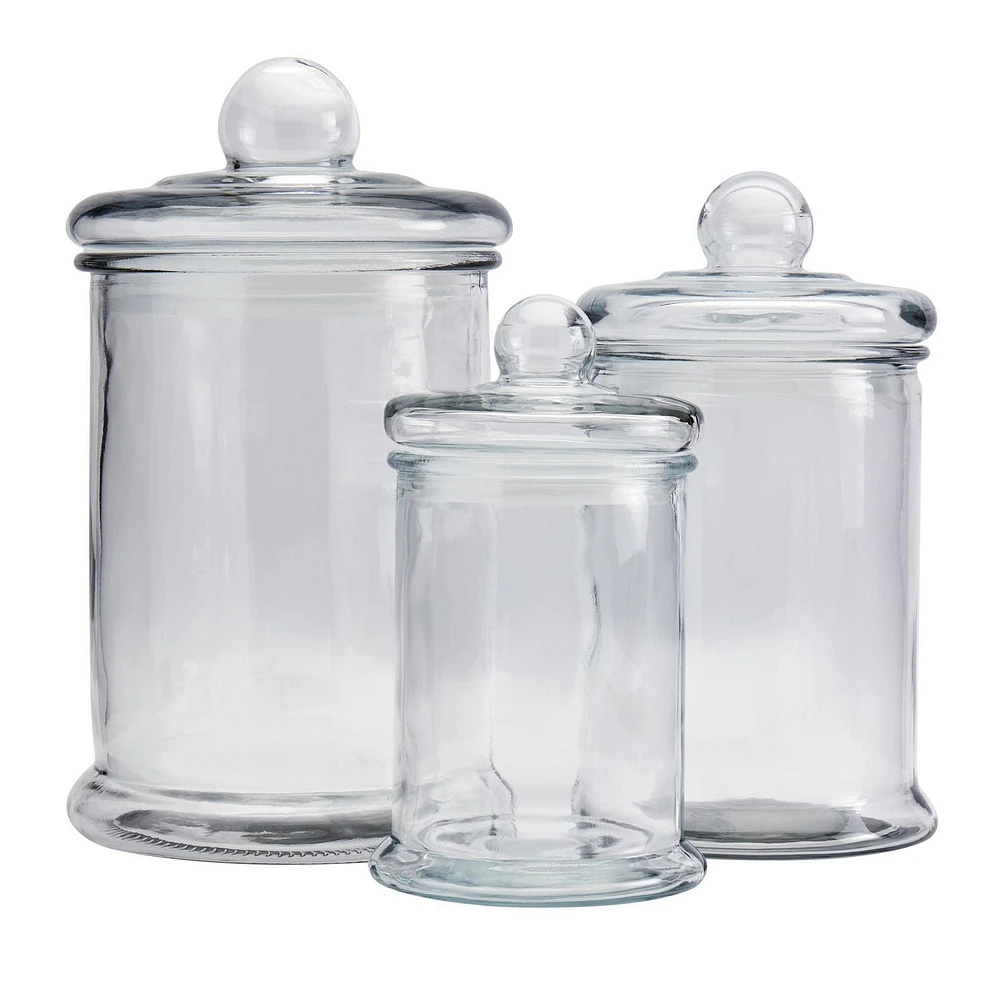 Mason Craft & More 3 Piece Glass Apothecary Jar Set