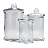 Mason Craft & More 3 Piece Glass Apothecary Jar Set