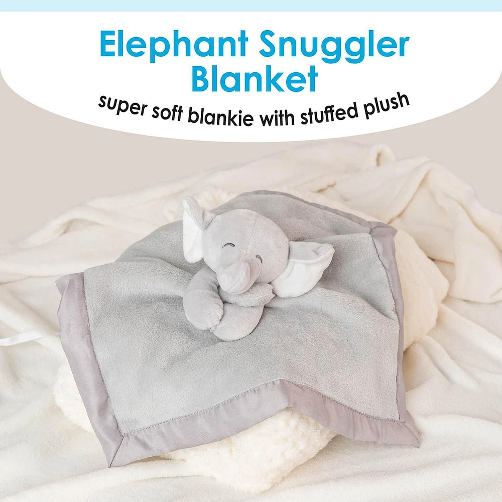 Kids Preferred Carter's Elephant Plush Stuffed Animal Snuggler Lovey Security Blanket - Grey