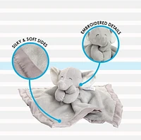 Kids Preferred Carter's Elephant Plush Stuffed Animal Snuggler Lovey Security Blanket - Grey