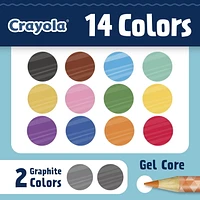 Crayola Sketch & Shade Doodle Pencils, 14 Count, Highly pigmented coloured pencils