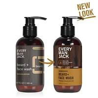 Every Man Jack Beard + Face Wash - Sandalwood | 200ML | Naturally Derived, Parabens-free, Pthalate-free, Dye-free, and Certified Cruelty Free, Every Man Jack Beard Wash