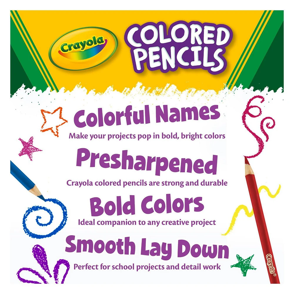 12 PACK BUNDLE OF 24 COUNT CRAYOLA COLOURED PENCILS