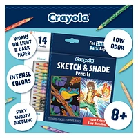 Crayola Sketch & Shade Doodle Pencils, 14 Count, Highly pigmented coloured pencils