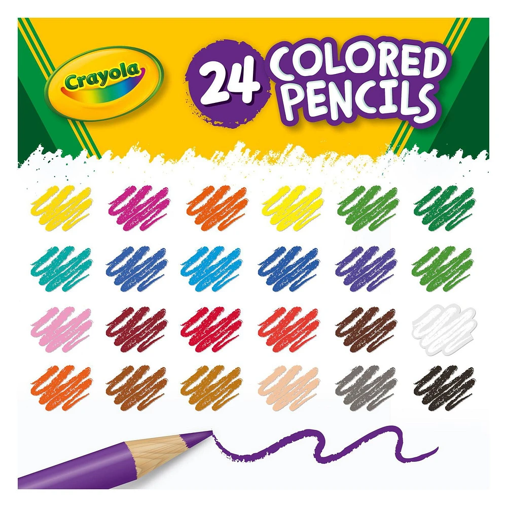 12 PACK BUNDLE OF 24 COUNT CRAYOLA COLOURED PENCILS