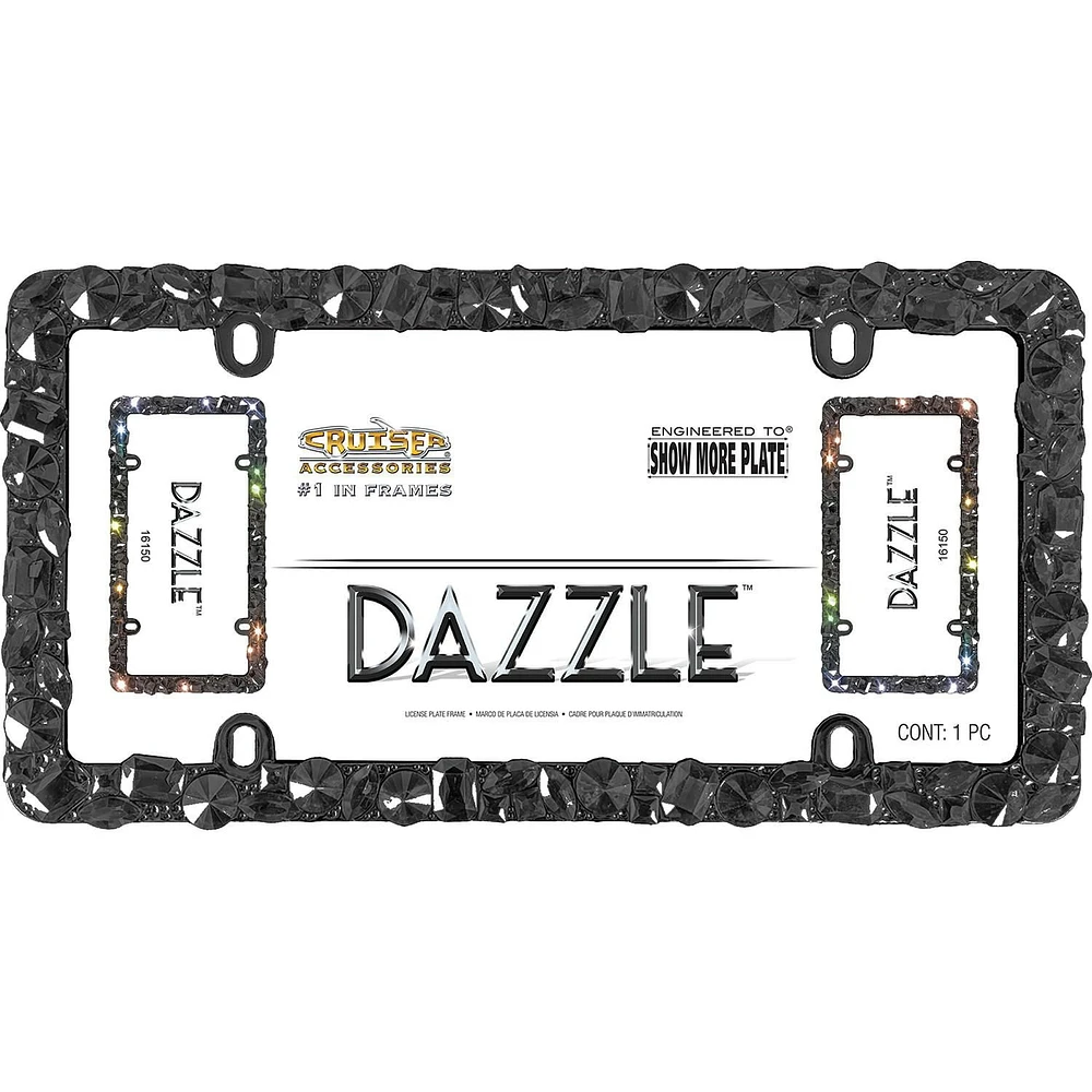 Cruiser Accessories Dazzle License Plate Frame, Black, License Plate Frame