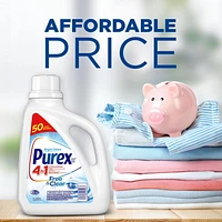 Purex 4 in 1 Liquid Laundry Concentrated Detergent, Free & Clear, 2.03 L