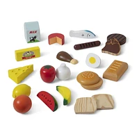 Melissa & Doug Food Groups - 21 Wooden Pieces and 4 Crates, M&D Food Groups