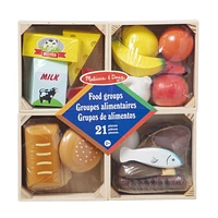 Melissa & Doug Food Groups - 21 Wooden Pieces and 4 Crates, M&D Food Groups