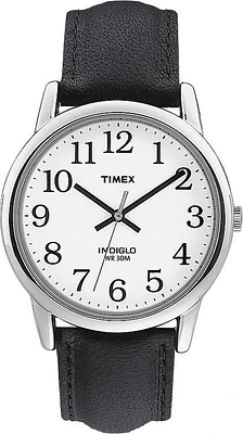Timex® Easy Reader® Men's Classic White Dial Black Leather Strap Analog Watch
