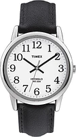 Timex® Easy Reader® Men's Classic White Dial Black Leather Strap Analog Watch