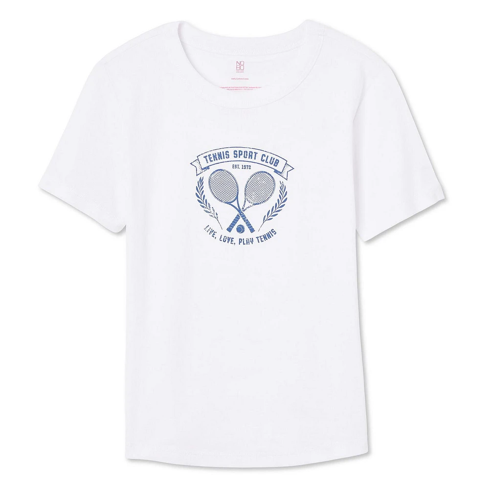 T-shirt côtelé coupe bébé No Boundaries pour femmes Tailles TP–TTG