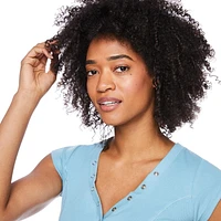 No Boundaries Women's Rib Henley Tee, Sizes XS-XXL