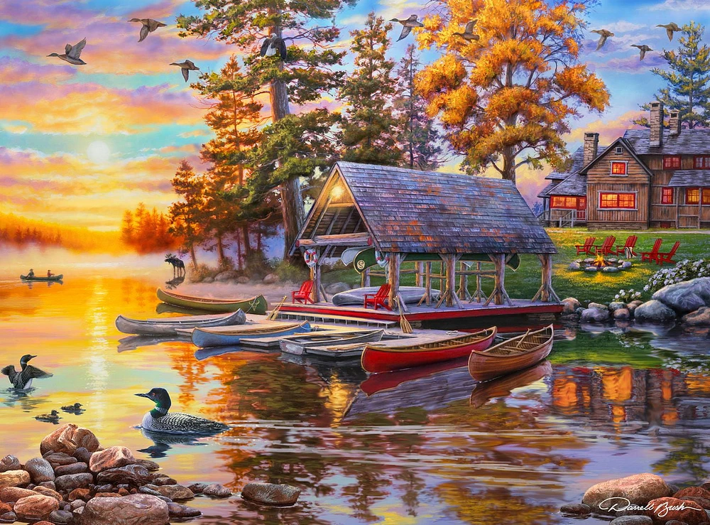 Buffalo Games Darrell Bush Canoe Camp 1000 Piece Jigsaw Puzzle