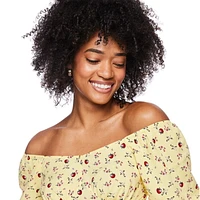 No Boundaries Women's Puff Sleeve Corset Top