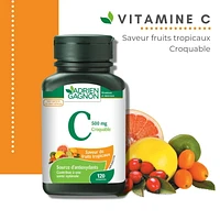 Adrien Gagnon-Vitamine C Croquable de Fruits tropicaux, 500 mg