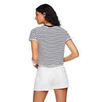 T-shirt raccourci George pour femmes Tailles TP–TTG