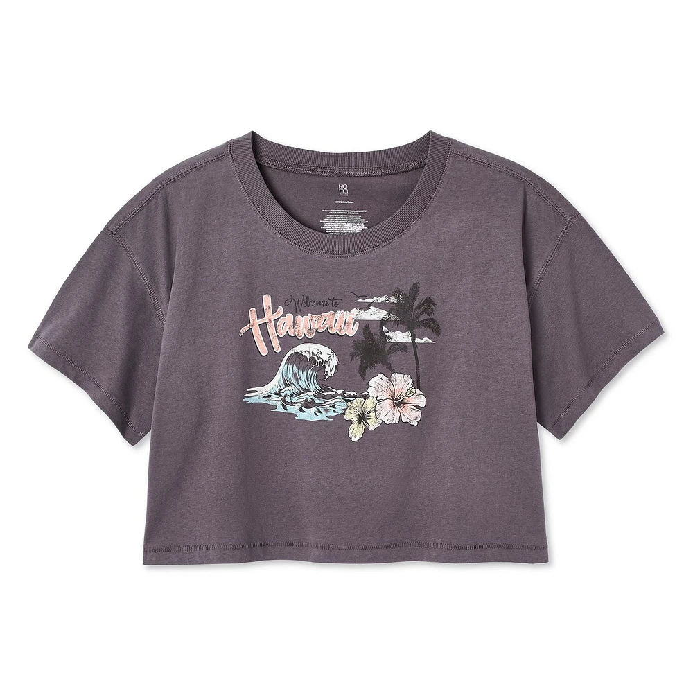 T-shirt écourté No Boundaries pour femmes
