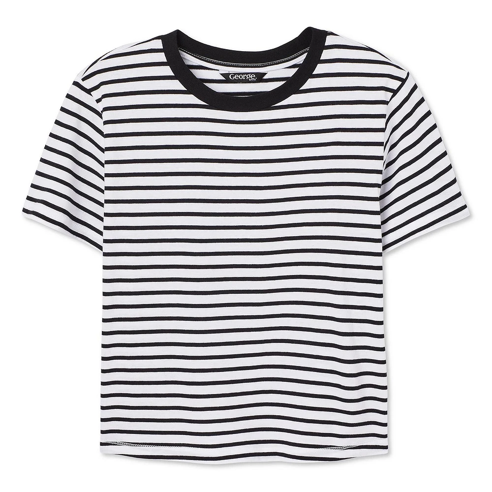 T-shirt raccourci George pour femmes Tailles TP–TTG