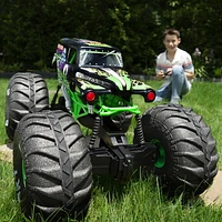 Monster Jam, Official MEGA Grave Digger All-Terrain Remote Control Monster Truck with Lights, 1:6 Scale