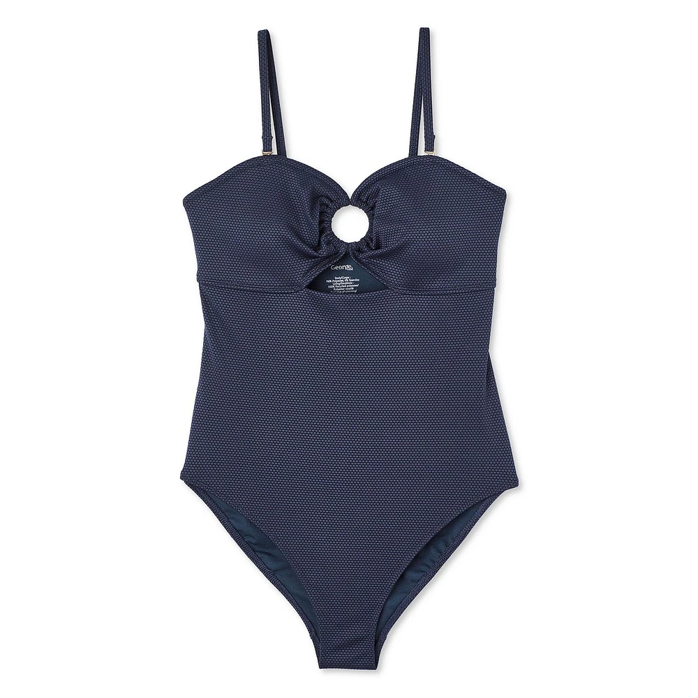 Maillot de bain 1 pièce avec anneau en O George pour femmes Tailles TP–TTG