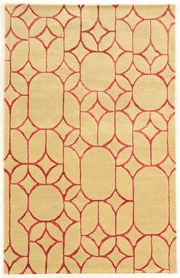 Aspire Wool Window Ivory & Coral 5' x 8' Area Rug