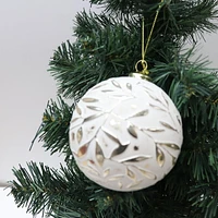 4PK GOLD LEAVES SHATTERPROOF ORNAMENT