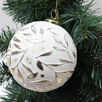 4PK GOLD LEAVES SHATTERPROOF ORNAMENT