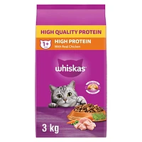 Whiskas High Protein with Real Chicken Adult Dry Cat Food, 1.5 - 3kg