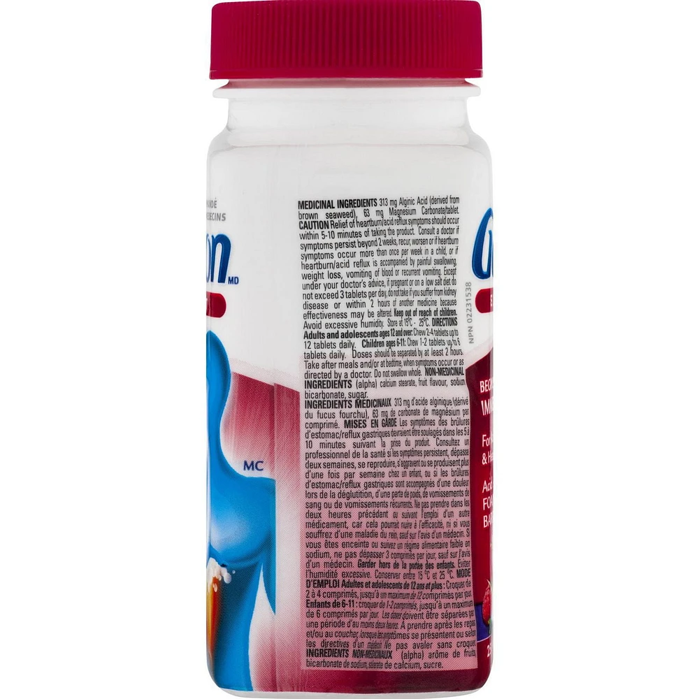 Gaviscon Extra-Fort Foamtabs A Croquer Melange De Fruits, 25 Chewable foamtabs