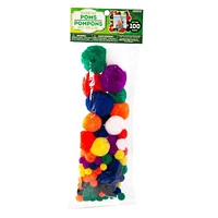 Horizon Group Usa Rainbow Poms, Sizes: .5 in. - 2 in.