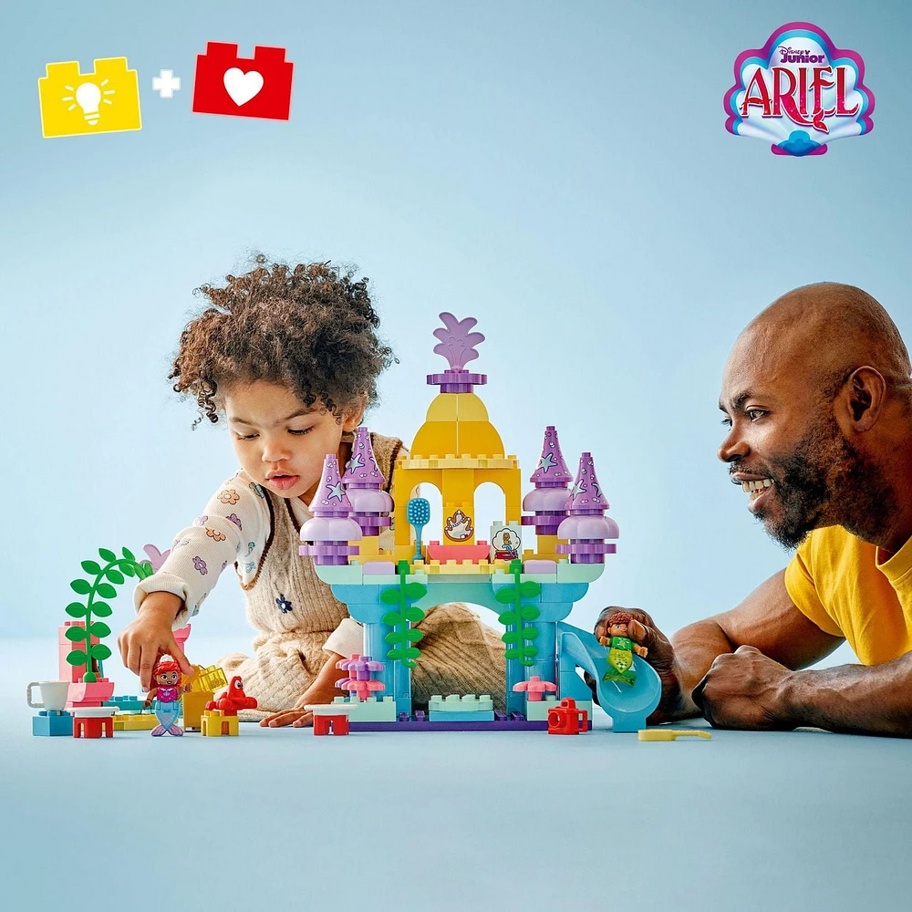 LEGO DUPLO Disney Ariel’s Magical Underwater Palace Building Set, The Little Mermaid Toy for Toddlers, 10435