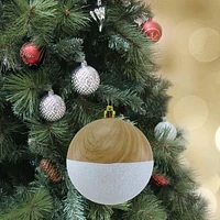 Holiday Time Painted Wooden Ball Ornament, GLITTER BALL ORNAMENT