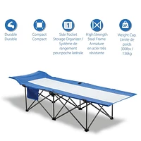 Ozark Trail QUICK COMFORT COT, EASY TO SET UP, WGT CAPACITY 300LBS , STEEL FRAME FOR DURABILTY, BLUE / WHITE, FOLDS EASY TO TRAVEL  , size: 74.75"X27.25"X19"H, size: 74.75"X27.25"X19"H