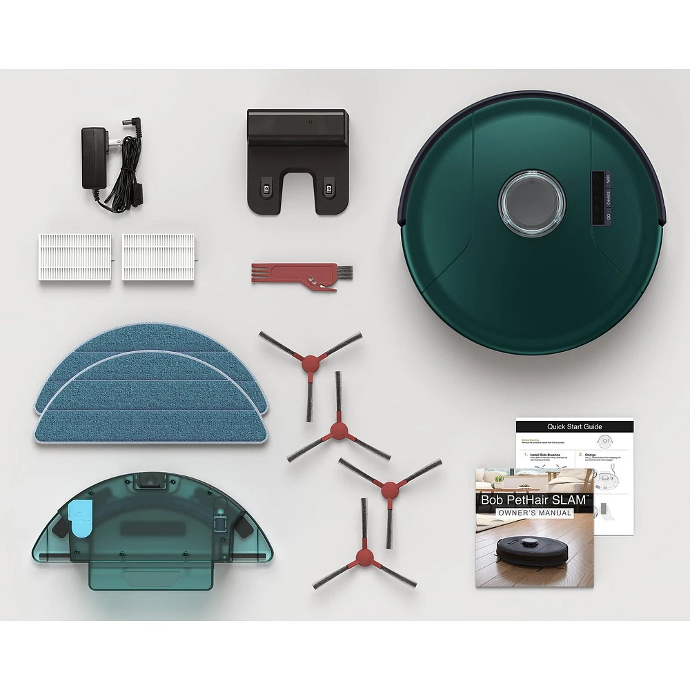 bObsweep PetHair SLAM Wi-Fi Connected Robot Vacuum and Mop in Jade