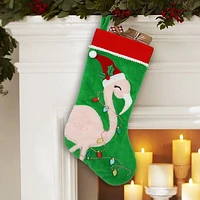 Holiday Time 20 inches Flamingo Stocking, Red/Light Pink Colors