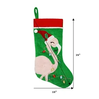 Holiday Time 20 inches Flamingo Stocking, Red/Light Pink Colors