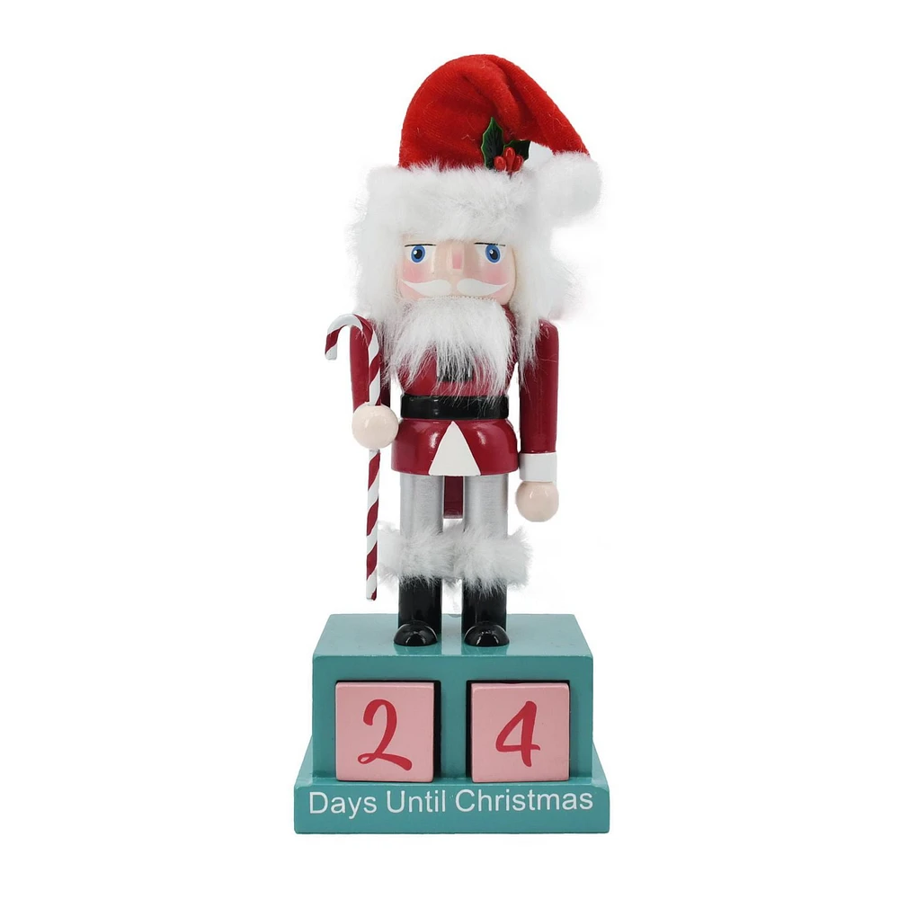 Holiday Time Jingle Mingle Bright Nutcracker Shaped Countdown Calendar, Red, Measures 8.8" in height